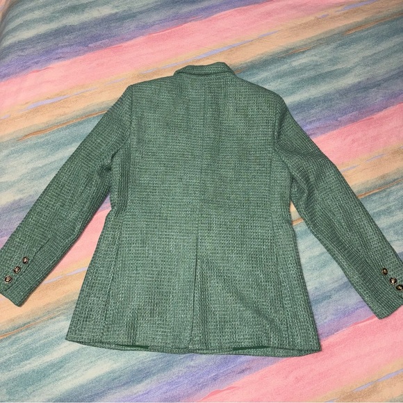 TRENDS BLAZER MOTF PREMIUM TWEED VISCOSE-BLEND BLAZER GREEN Size S - Picture 8 of 12